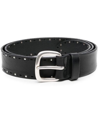 Orciani Studded Leather Belt - Black
