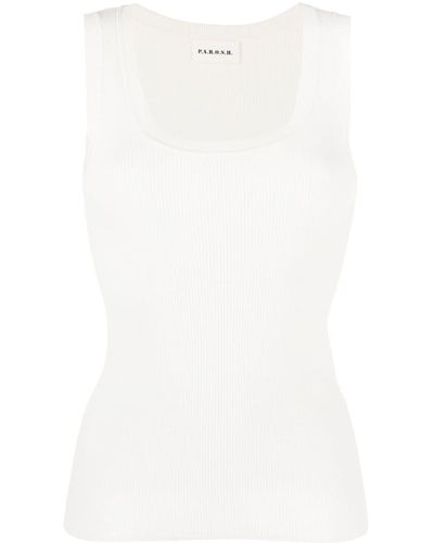 P.A.R.O.S.H. U-neck Knitted Tank Top - White