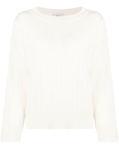 Pringle of Scotland Wide-neck Ribbed-knit Sweater - White