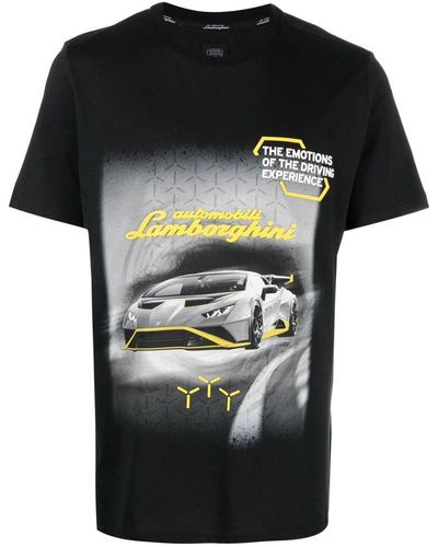 Automobili Lamborghini Camiseta con logo estampado - Negro