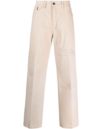 Honor The Gift Logo-embroidered Cotton Trousers - Natural
