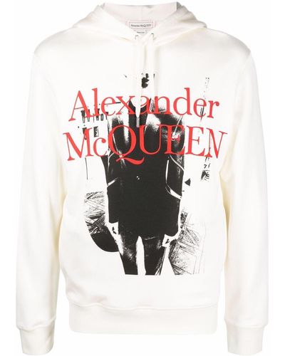 Alexander McQueen Hoodie à logo imprimé - Blanc