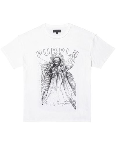 Purple Brand Graphic-print Cotton T-shirt - White
