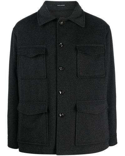 Tagliatore Spread-collar Button-up Jacket - Black