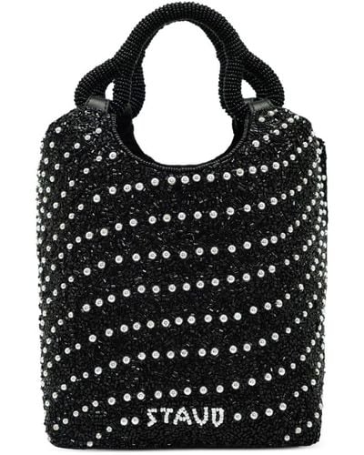 STAUD Cote Bead Embellished Tote Bag - Black