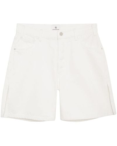 Anine Bing Side-slits Denim Shorts - White