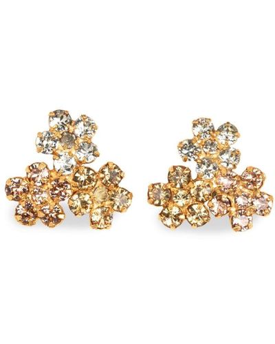 Jennifer Behr 18kt Gold Plated Violet Crystal Stud Earrings - Metallic