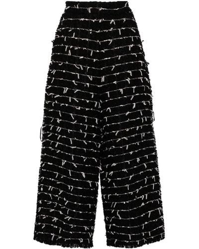 Isabel Sanchis Tweed Cropped Trousers - Black