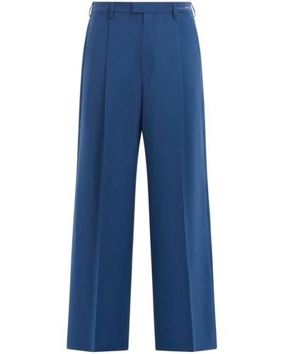 Marni Pleat-detail Tailored Trousers - Blue