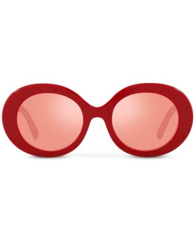 Dolce & Gabbana Gafas de sol con logo en relieve y montura redonda - Rojo