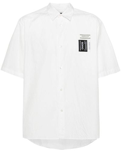 Undercover Chemise en coton à patch logo - Blanc