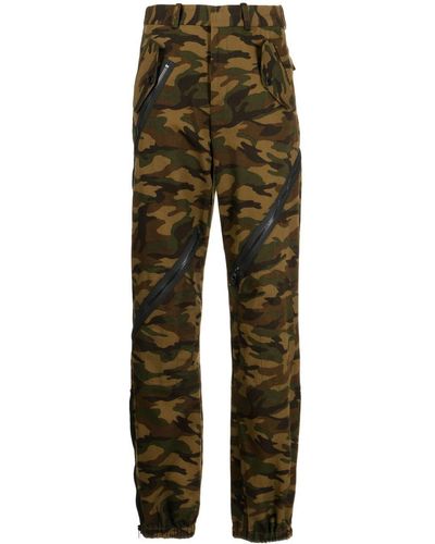 Monse Camouflage Zip-detail Trousers - Green