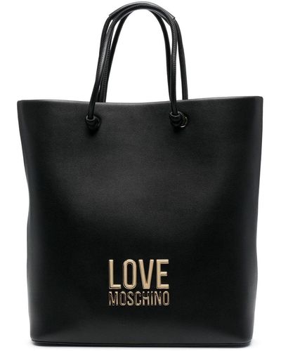 Love Moschino ロゴプレート ハンドバッグ - ブラック