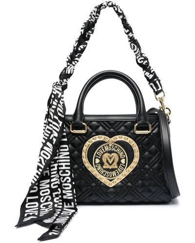 Love Moschino Heart-patch Quilted Tote Bag - Black