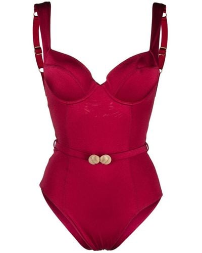 Noire Swimwear Bañador estilo corsé - Rojo