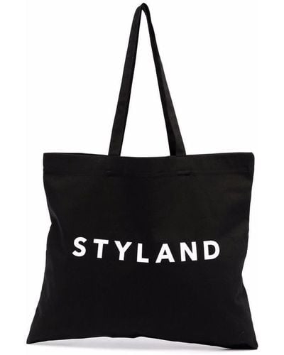Styland ロゴ トートバッグ - ブラック