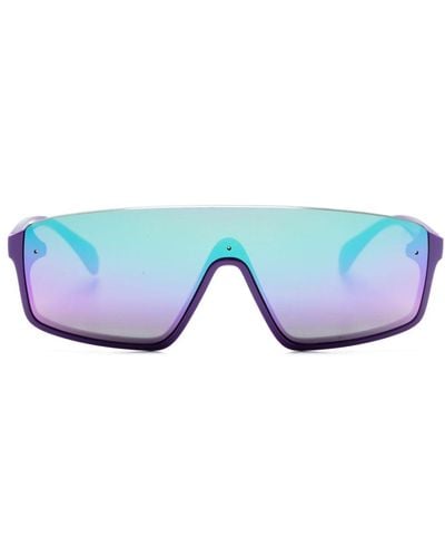 Polo Ralph Lauren Mirrored-lenses Shield-frame Sunglasses - Blue