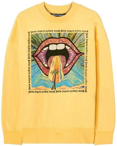 Palm Angels Crazy Mouth Sweatshirt - Mettallic