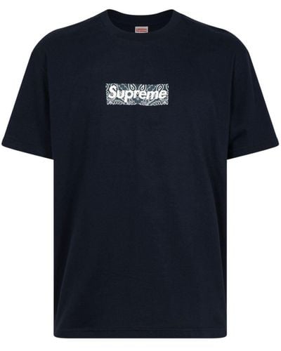 Supreme T-shirt à logo Bandana Box - Bleu