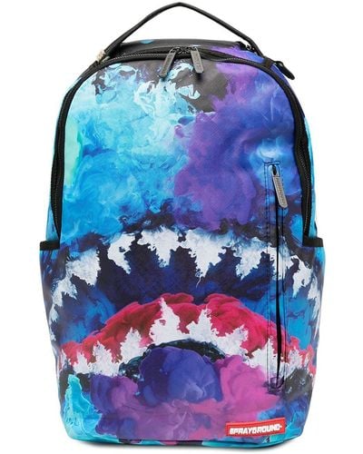 Sprayground Shark-print Color Drip Backpack - Blue