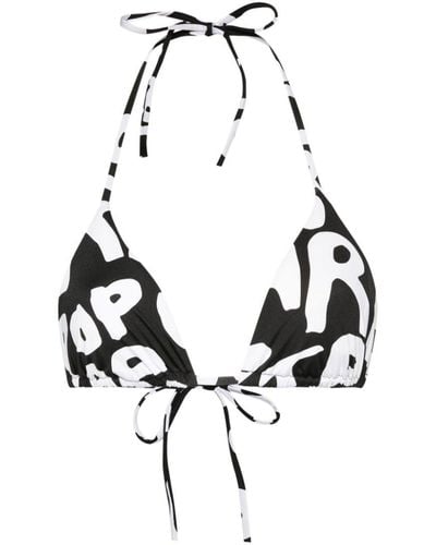 DSquared² Logo-print Bikini Top - White