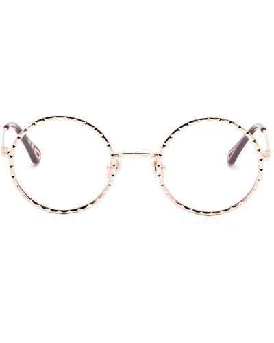 Chloé Brille mit rundem Gestell - Natur