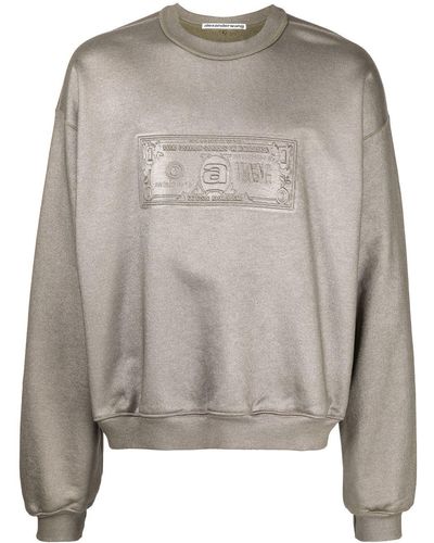 Alexander Wang Sweatshirt im Metallic-Look - Grau