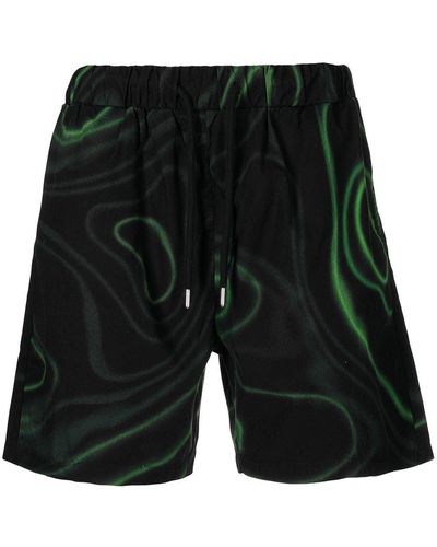 Blood Brother Abstract-print Track Shorts - Black