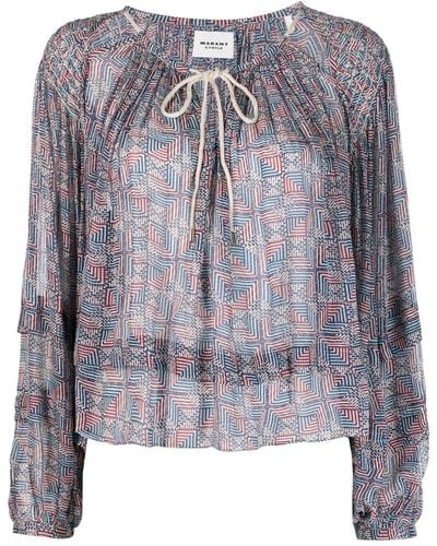 Isabel Marant Blusa con stampa geometrica