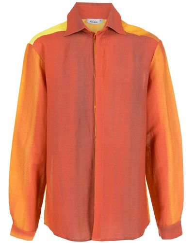 Amir Slama Printed Long-sleeve Shirt - Orange
