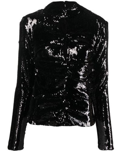 Isabel Marant Milana Sequin-embellished Top - Black