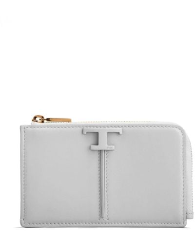 Tod's T Timeless Leather Purse - Gray