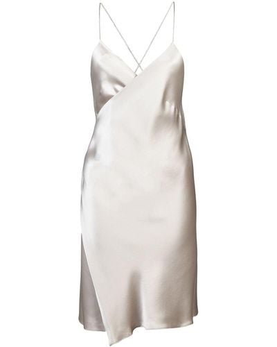 Michelle Mason Wrap Mini Dress - Grey