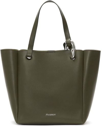JW Anderson Chain Cabas Leather Tote - Groen