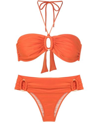 Adriana Degreas Bikini con detalle de anilla - Naranja