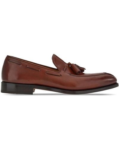 Ferragamo Tasseled Leather Loafers - Brown