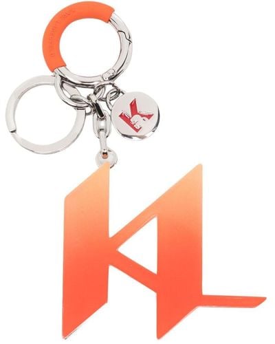 Karl Lagerfeld Logo-monogram Key Chain - White