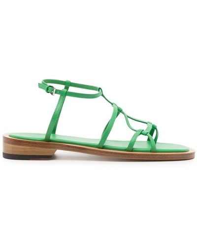 Low Classic Open-toe Heeled Sandals - Green