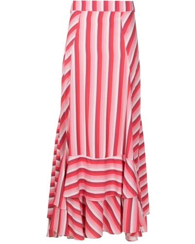 Amir Slama Stripe-print Maxi Skirt - Red