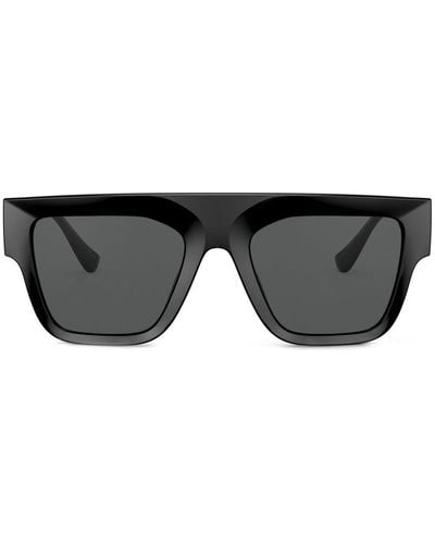 Versace Eckige Sonnenbrille mit Logo - Schwarz