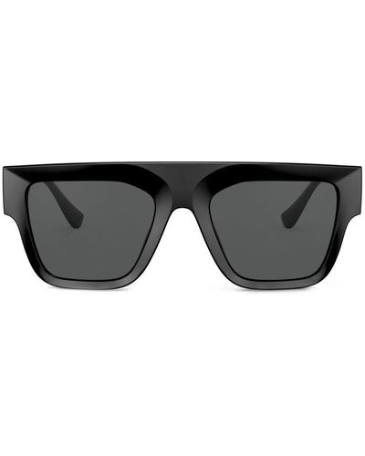 Versace Eyewear Eckige Sonnenbrille mit Logo - Schwarz