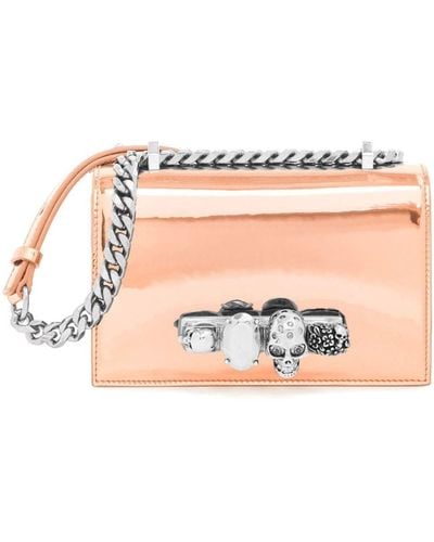 Alexander McQueen Bolso satchel Jewelled mini - Rosa