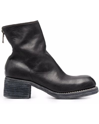 Guidi Zip-front Ankle Boots - Black