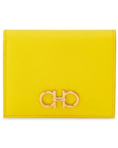 Ferragamo Gancini Compact Wallet - Yellow