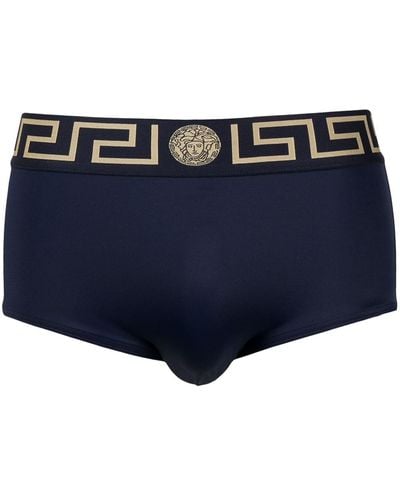Versace Shorts mit Greca-Bund - Blau