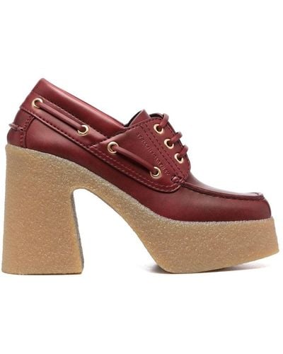 Stella McCartney Block-heel Platform Loafer Mules - Red