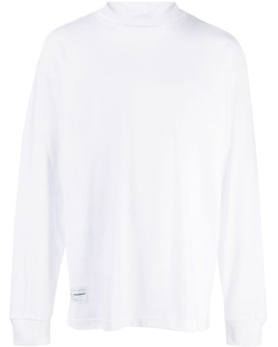 Chocoolate Roll-neck Cotton T-shirt - White