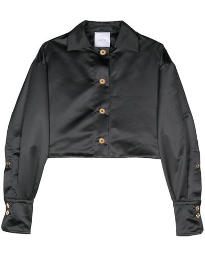 Patou Satin Cropped Jacket - Black