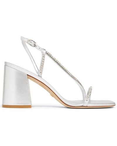 Stuart Weitzman Crystal-embellishment Open-toe Sandals - White