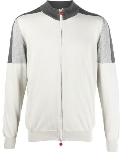 Kiton Colour-block Paneled Sweater - Gray